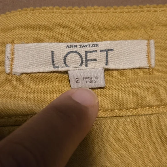 LOFT Tan A-Line Mini Skirt Work - Picture 6 of 8